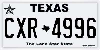 TX license plate CXR4996