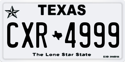 TX license plate CXR4999