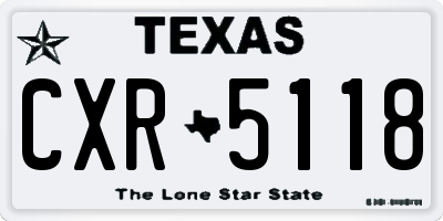 TX license plate CXR5118