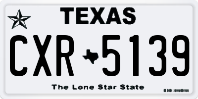 TX license plate CXR5139