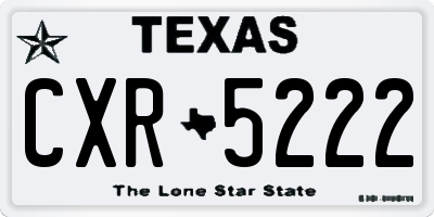 TX license plate CXR5222