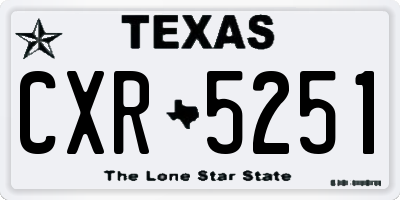 TX license plate CXR5251