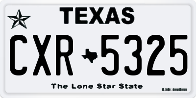 TX license plate CXR5325