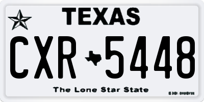 TX license plate CXR5448
