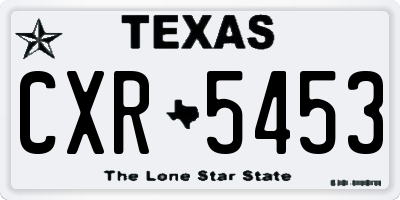TX license plate CXR5453