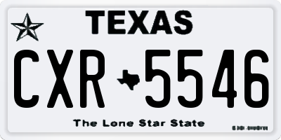 TX license plate CXR5546