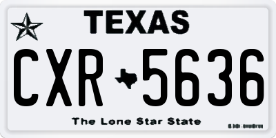 TX license plate CXR5636