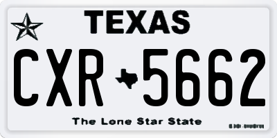 TX license plate CXR5662