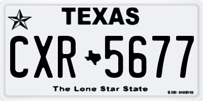 TX license plate CXR5677