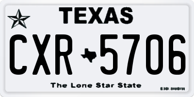 TX license plate CXR5706