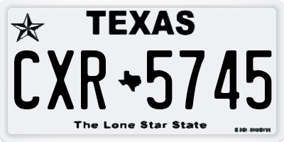 TX license plate CXR5745