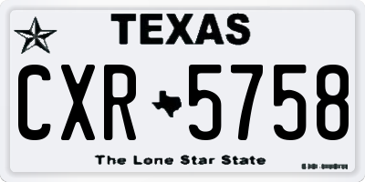 TX license plate CXR5758