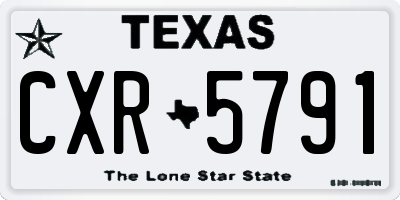 TX license plate CXR5791
