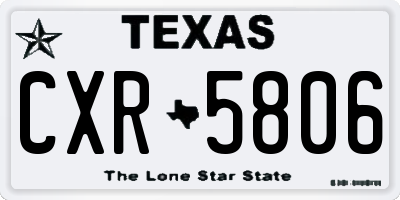 TX license plate CXR5806