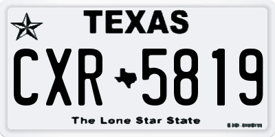 TX license plate CXR5819