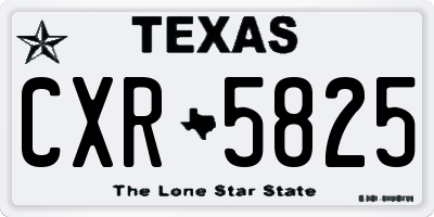 TX license plate CXR5825