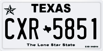 TX license plate CXR5851