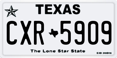 TX license plate CXR5909