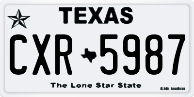 TX license plate CXR5987