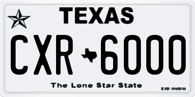 TX license plate CXR6000