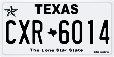 TX license plate CXR6014