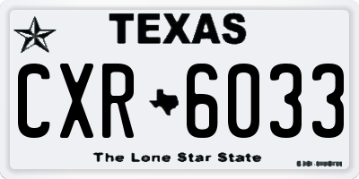 TX license plate CXR6033