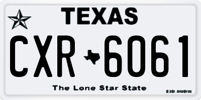 TX license plate CXR6061
