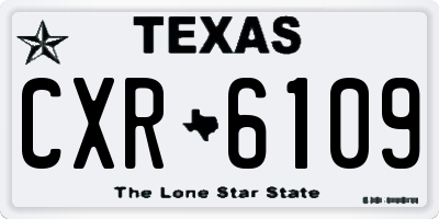 TX license plate CXR6109
