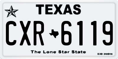TX license plate CXR6119