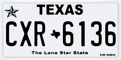 TX license plate CXR6136