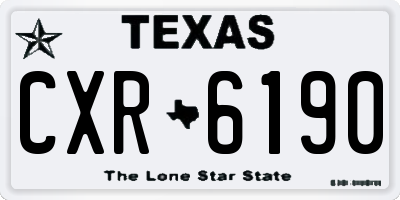 TX license plate CXR6190