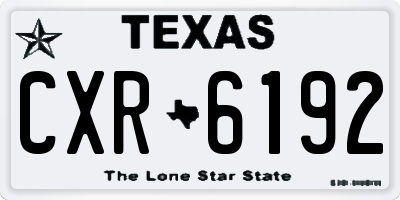 TX license plate CXR6192