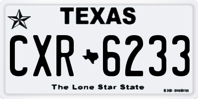 TX license plate CXR6233