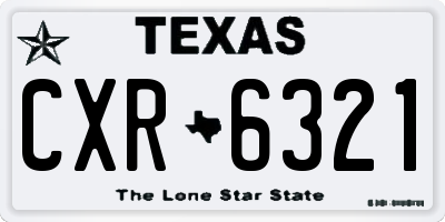 TX license plate CXR6321