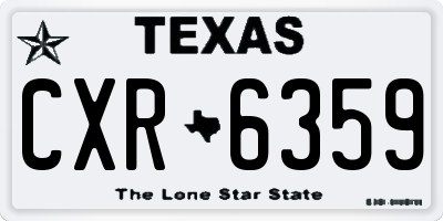 TX license plate CXR6359