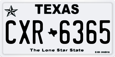 TX license plate CXR6365