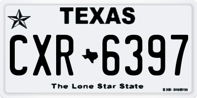 TX license plate CXR6397