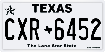 TX license plate CXR6452