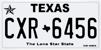 TX license plate CXR6456