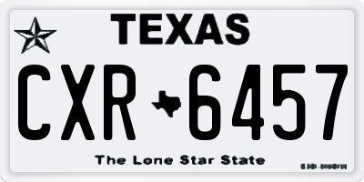 TX license plate CXR6457