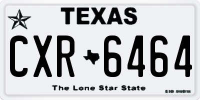 TX license plate CXR6464