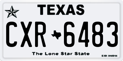 TX license plate CXR6483