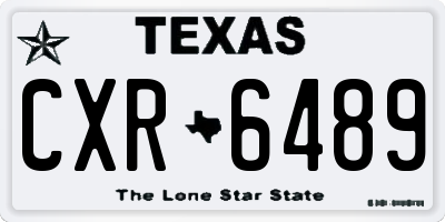 TX license plate CXR6489