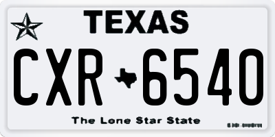 TX license plate CXR6540