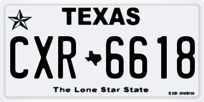 TX license plate CXR6618
