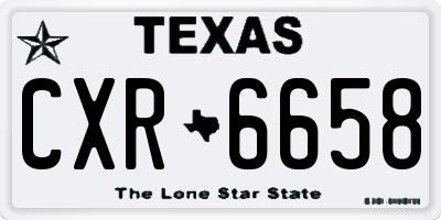 TX license plate CXR6658