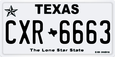 TX license plate CXR6663