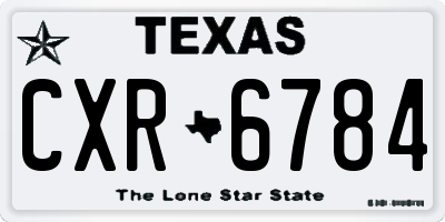 TX license plate CXR6784