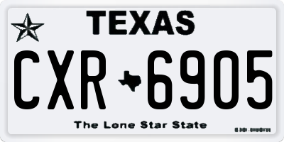 TX license plate CXR6905