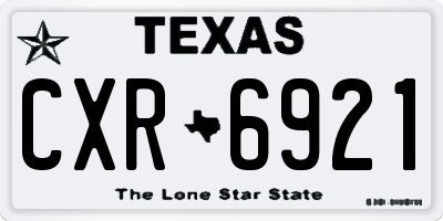 TX license plate CXR6921
